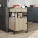 vidaXL Kuchynský vozík, dub sonoma 56x43x89,5 cm, kompozitné drevo – Obrázok 4