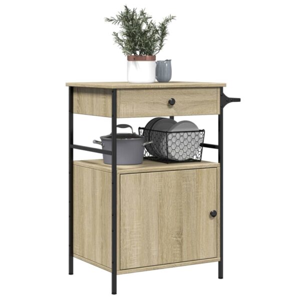 vidaXL Kuchynský vozík, dub sonoma 56x43x89,5 cm, kompozitné drevo – Obrázok 5