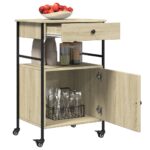 vidaXL Kuchynský vozík, dub sonoma 56x43x89,5 cm, kompozitné drevo – Obrázok 7