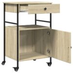 vidaXL Kuchynský vozík, dub sonoma 56x43x89,5 cm, kompozitné drevo – Obrázok 8