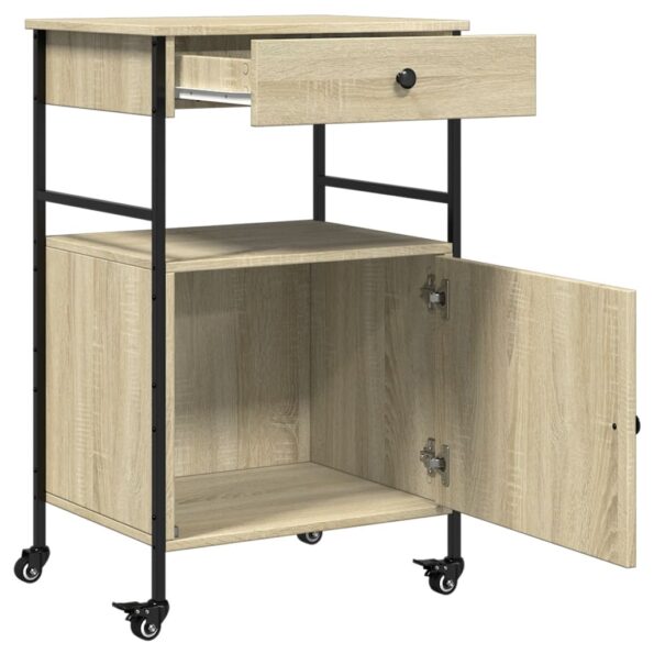 vidaXL Kuchynský vozík, dub sonoma 56x43x89,5 cm, kompozitné drevo – Obrázok 8