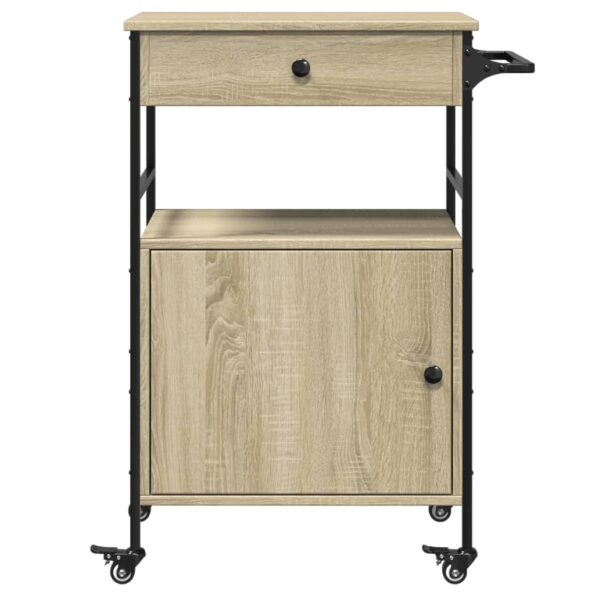 vidaXL Kuchynský vozík, dub sonoma 56x43x89,5 cm, kompozitné drevo – Obrázok 9