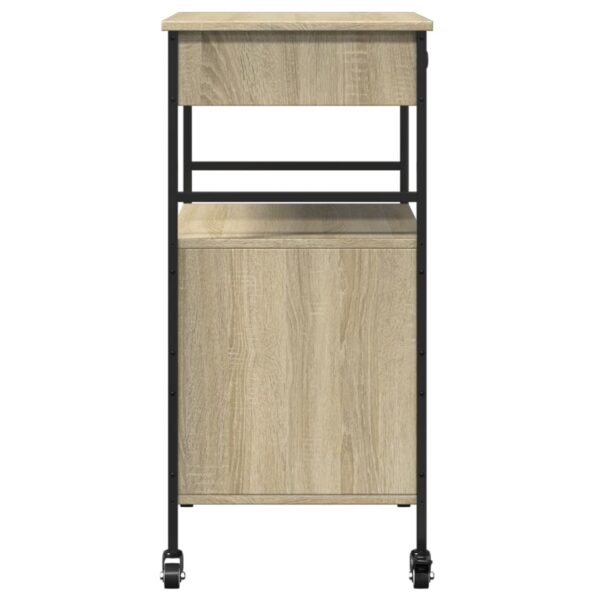 vidaXL Kuchynský vozík, dub sonoma 56x43x89,5 cm, kompozitné drevo – Obrázok 10