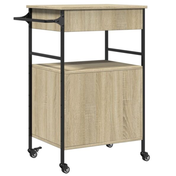 vidaXL Kuchynský vozík, dub sonoma 56x43x89,5 cm, kompozitné drevo – Obrázok 11