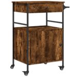 vidaXL Kuchynský vozík, tmavý dub 56x43x89,5 cm, kompozitné drevo – Obrázok 2