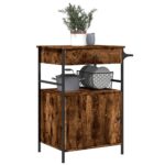 vidaXL Kuchynský vozík, tmavý dub 56x43x89,5 cm, kompozitné drevo – Obrázok 5