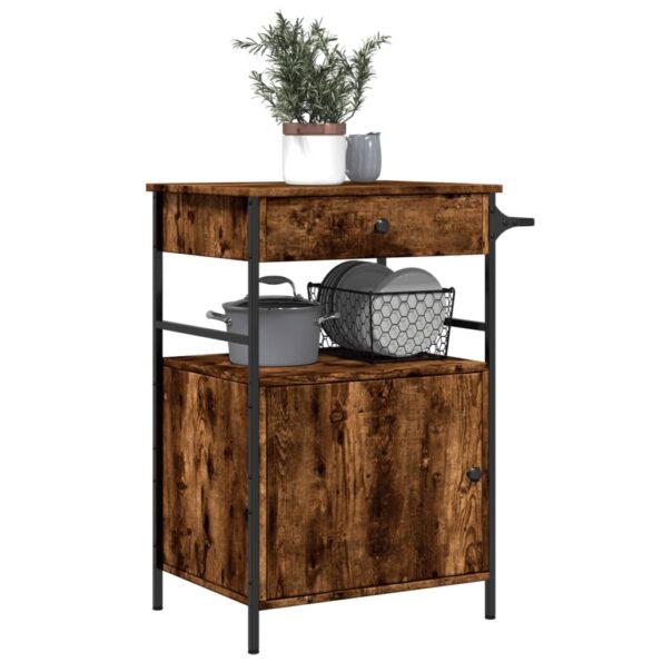 vidaXL Kuchynský vozík, tmavý dub 56x43x89,5 cm, kompozitné drevo – Obrázok 5