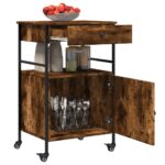 vidaXL Kuchynský vozík, tmavý dub 56x43x89,5 cm, kompozitné drevo – Obrázok 7