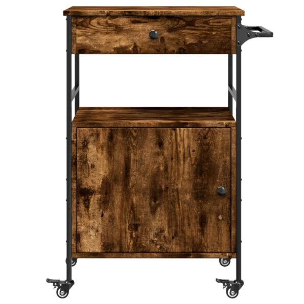 vidaXL Kuchynský vozík, tmavý dub 56x43x89,5 cm, kompozitné drevo – Obrázok 9