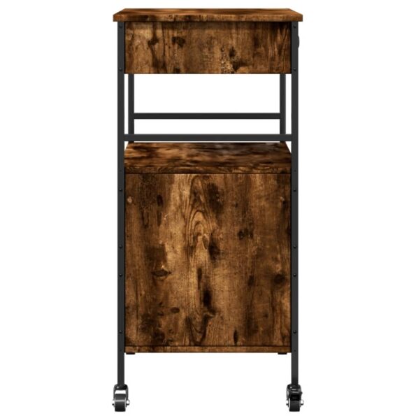 vidaXL Kuchynský vozík, tmavý dub 56x43x89,5 cm, kompozitné drevo – Obrázok 10
