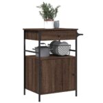vidaXL Kuchynský vozík, hnedý dub 56x43x89,5 cm, kompozitné drevo – Obrázok 5