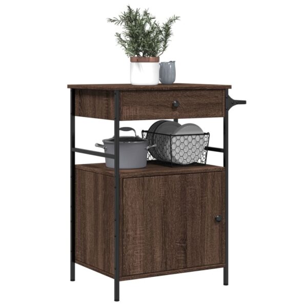 vidaXL Kuchynský vozík, hnedý dub 56x43x89,5 cm, kompozitné drevo – Obrázok 5