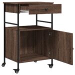 vidaXL Kuchynský vozík, hnedý dub 56x43x89,5 cm, kompozitné drevo – Obrázok 8