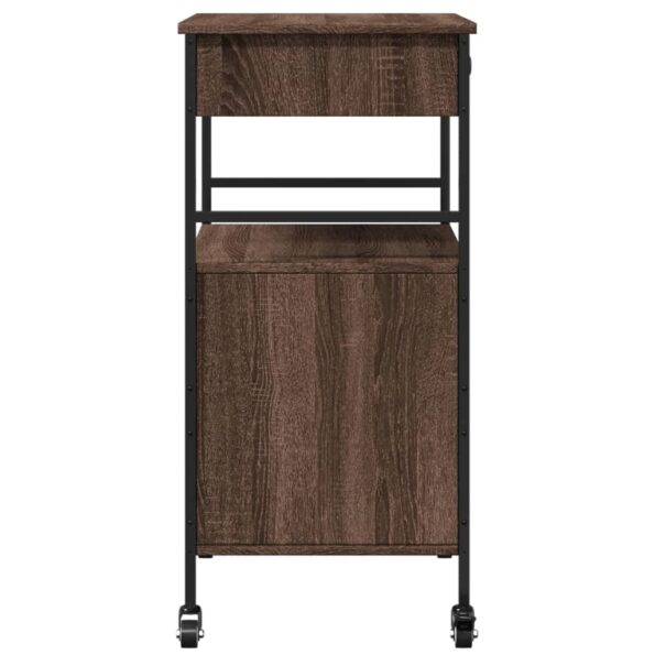 vidaXL Kuchynský vozík, hnedý dub 56x43x89,5 cm, kompozitné drevo – Obrázok 10