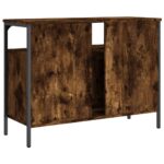vidaXL Skrinka na umývadlo, tmavý dub 80x30x60 cm, kompozitné drevo – Obrázok 8