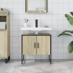 vidaXL Skrinka na umývadlo dub sonoma 60x33x60 cm kompozitné drevo – Obrázok 3