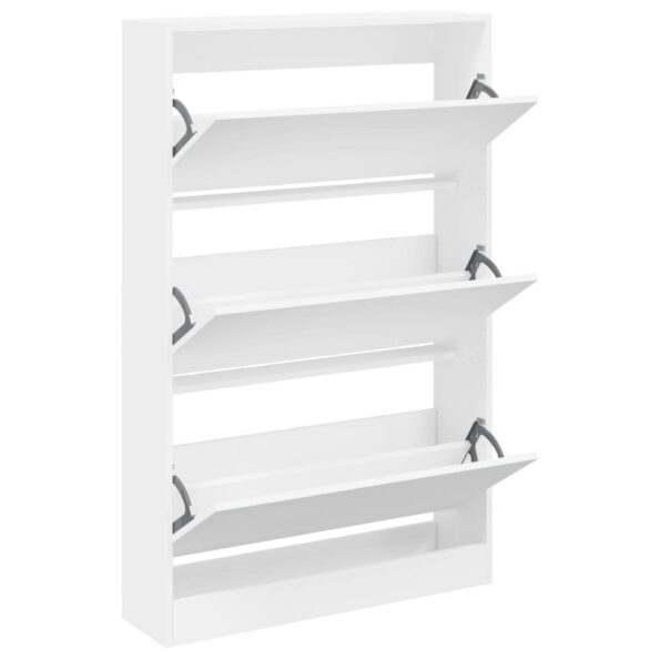vidaXL Botník biely 80x21x125,5 cm kompozitné drevo – Obrázok 2