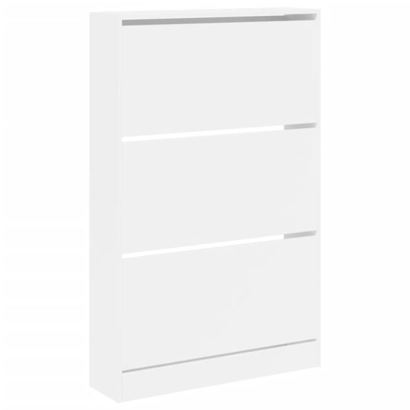 vidaXL Botník biely 80x21x125,5 cm kompozitné drevo – Obrázok 4