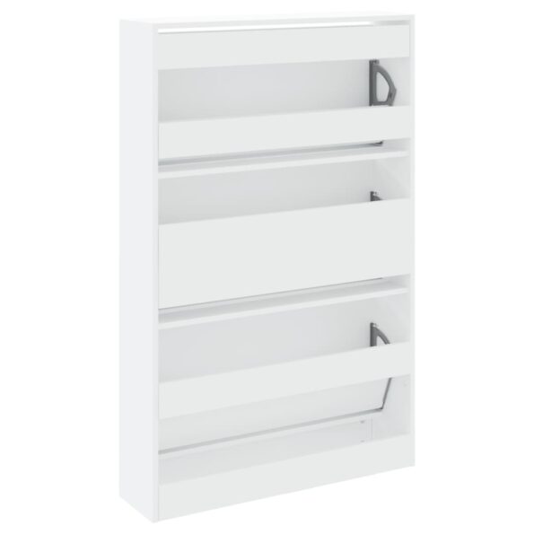 vidaXL Botník biely 80x21x125,5 cm kompozitné drevo – Obrázok 7