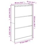 vidaXL Botník biely 80x21x125,5 cm kompozitné drevo – Obrázok 9