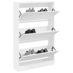 vidaXL Botník biely 80x21x125,5 cm kompozitné drevo