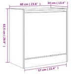 vidaXL Botník čierny 60x34x63,5 cm kompozitné drevo – Obrázok 9