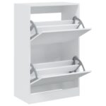 vidaXL Botník biely 60x34x96,5 cm kompozitné drevo – Obrázok 2