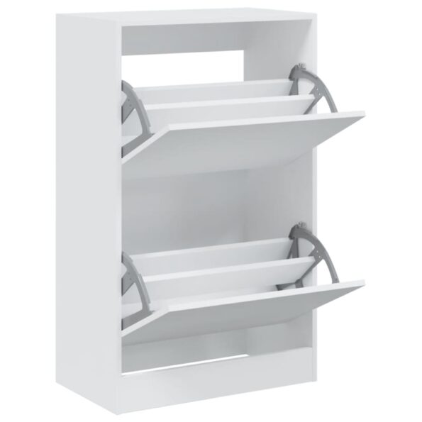 vidaXL Botník biely 60x34x96,5 cm kompozitné drevo – Obrázok 2