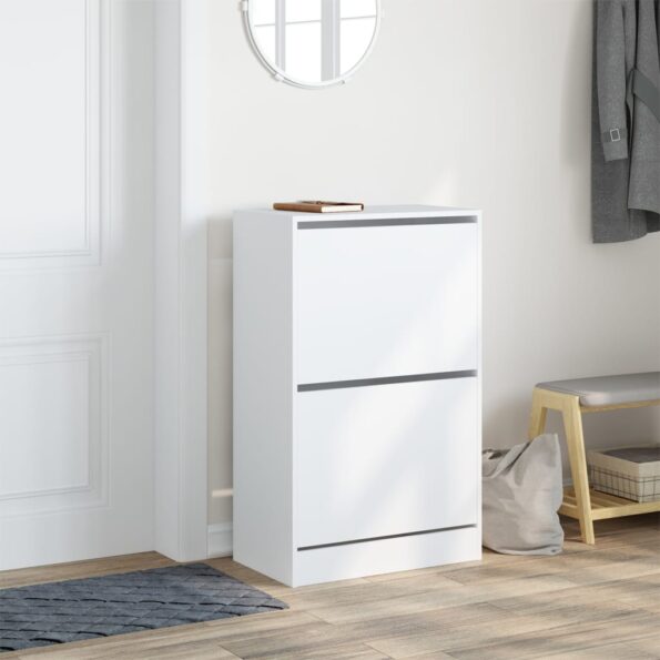 vidaXL Botník biely 60x34x96,5 cm kompozitné drevo – Obrázok 3