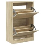 vidaXL Botník dub sonoma 60x34x96,5 cm kompozitné drevo – Obrázok 2