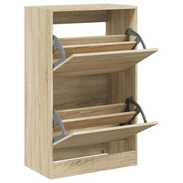 vidaXL Botník dub sonoma 60x34x96,5 cm kompozitné drevo – Obrázok 2