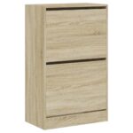 vidaXL Botník dub sonoma 60x34x96,5 cm kompozitné drevo – Obrázok 4
