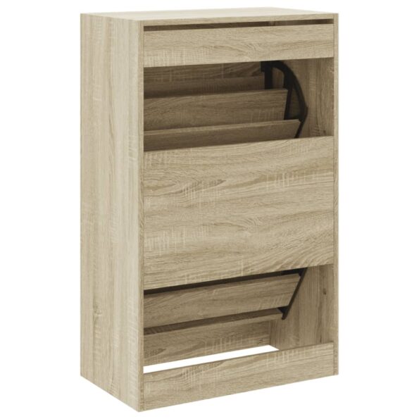 vidaXL Botník dub sonoma 60x34x96,5 cm kompozitné drevo – Obrázok 7