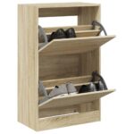 vidaXL Botník dub sonoma 60x34x96,5 cm kompozitné drevo