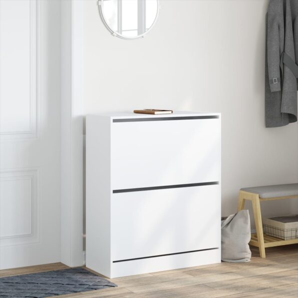vidaXL Botník biely 80x34x96,5 cm kompozitné drevo – Obrázok 3