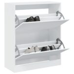 vidaXL Botník biely 80x34x96,5 cm kompozitné drevo