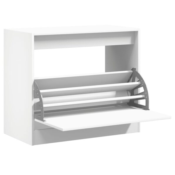 vidaXL Botník biely 80x42x69 cm spracované drevo – Obrázok 2