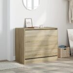 vidaXL Botník dub sonoma 80x42x69 cm spracované drevo – Obrázok 3