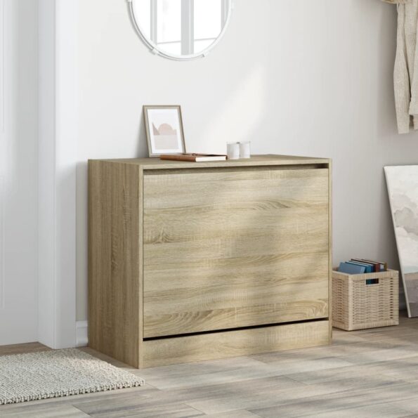 vidaXL Botník dub sonoma 80x42x69 cm spracované drevo – Obrázok 3