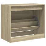 vidaXL Botník dub sonoma 80x42x69 cm spracované drevo – Obrázok 7