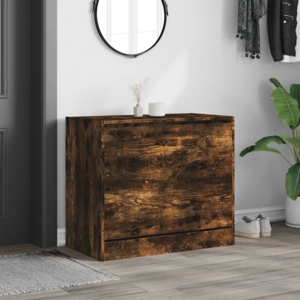 vidaXL Botník dymový dub 80x42x69 cm kompozitné drevo – Obrázok 3
