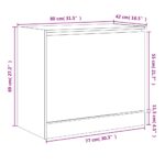 vidaXL Botník dymový dub 80x42x69 cm kompozitné drevo – Obrázok 9