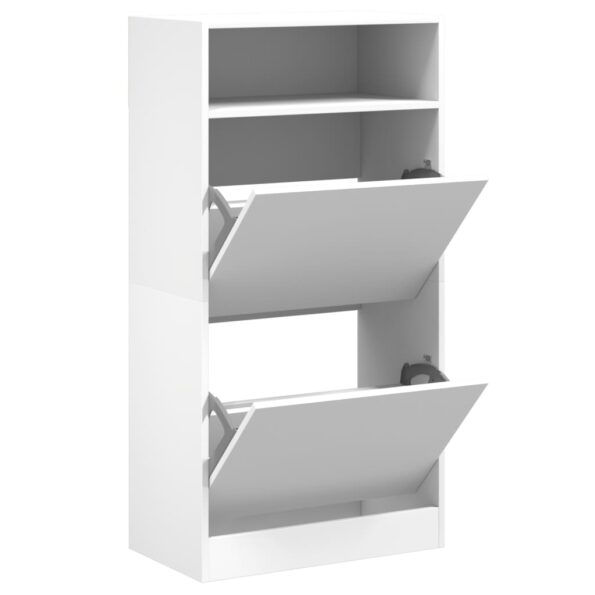 vidaXL Botník biely 60x34x116 cm kompozitné drevo – Obrázok 2