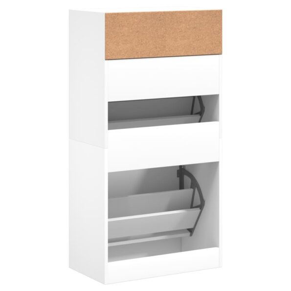 vidaXL Botník biely 60x34x116 cm kompozitné drevo – Obrázok 7