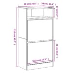 vidaXL Botník biely 60x34x116 cm kompozitné drevo – Obrázok 9