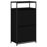 vidaXL Botník čierny 60x34x112 cm kompozitné drevo – Obrázok 4