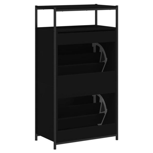 vidaXL Botník čierny 60x34x112 cm kompozitné drevo – Obrázok 7
