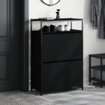 vidaXL Botník čierny 75x34x112 cm kompozitné drevo – Obrázok 3