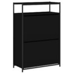 vidaXL Botník čierny 75x34x112 cm kompozitné drevo – Obrázok 4