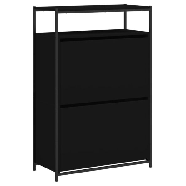 vidaXL Botník čierny 75x34x112 cm kompozitné drevo – Obrázok 4